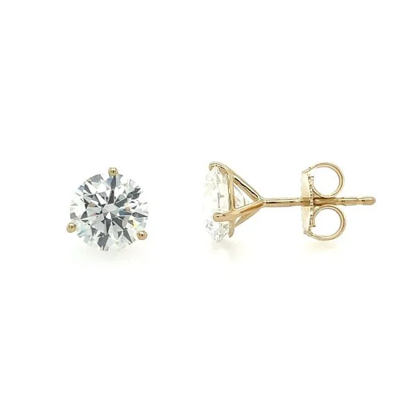 14KY Gold 3 CTW F-G VS1-VS2 Lab Grown Diamond 3 Prong Studs Franzetti Jewelers Austin, TX