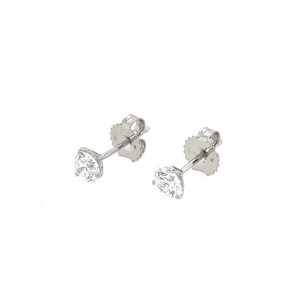 14KW Gold 1 CTW F-G VS1-VS2 Lab Grown Diamond 3 Prong Studs Image 3 Franzetti Jewelers Austin, TX