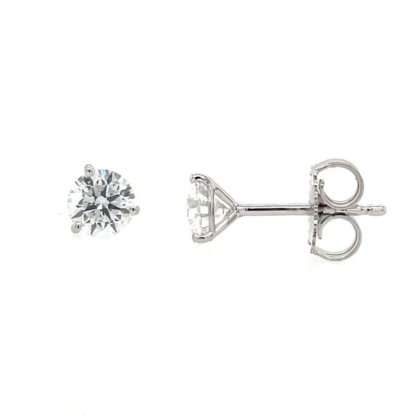 14KW Gold 1 CTW F-G VS1-VS2 Lab Grown Diamond 3 Prong Studs Franzetti Jewelers Austin, TX