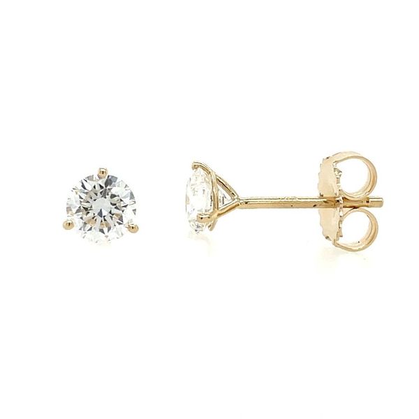 14KY Gold 1 CTW F-G VS1-VS2 Lab Grown Diamond 3 Prong Studs Franzetti Jewelers Austin, TX