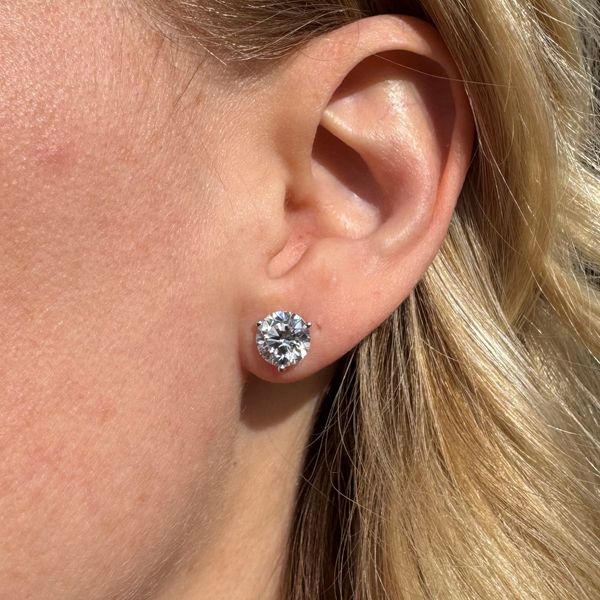 14KW Gold 4.00 CTW E VS1 Lab Grown Diamond 3 Prong Studs Image 2 Franzetti Jewelers Austin, TX