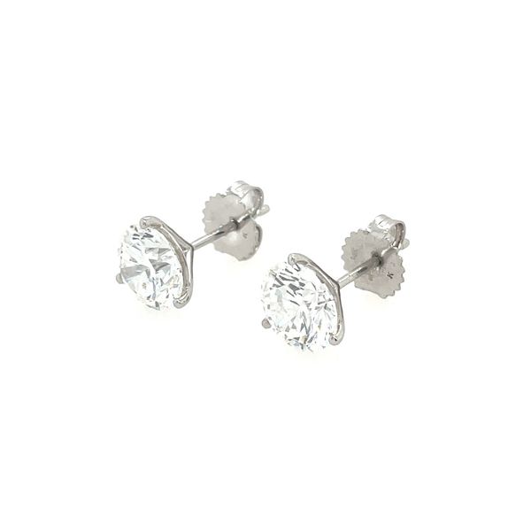 14KW Gold 4.00 CTW E VS1 Lab Grown Diamond 3 Prong Studs Image 4 Franzetti Jewelers Austin, TX