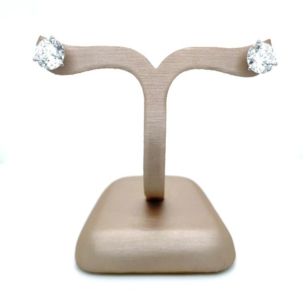 14KW Gold 4.00 CTW E VS1 Lab Grown Diamond 3 Prong Studs Image 5 Franzetti Jewelers Austin, TX