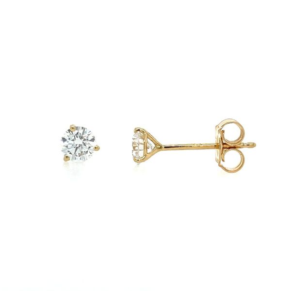 14KY Gold 1/2 CTW E-F VS1-VS2 Lab Grown Diamond 3 Prong Studs Franzetti Jewelers Austin, TX