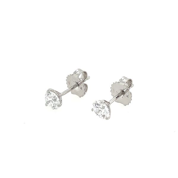 14KW Gold 1 CTW F-G VS1-VS2 Lab Grown Diamond 3 Prong Studs Image 3 Franzetti Jewelers Austin, TX