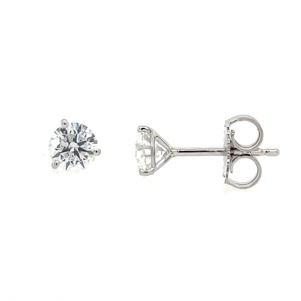 14KW Gold 1 CTW F-G VS1-VS2 Lab Grown Diamond 3 Prong Studs Franzetti Jewelers Austin, TX