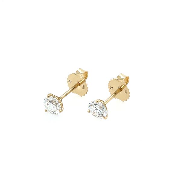 14KY Gold 1 CTW E-F VS1-VS2 Lab Grown Diamond 3 Prong Studs Image 3 Franzetti Jewelers Austin, TX