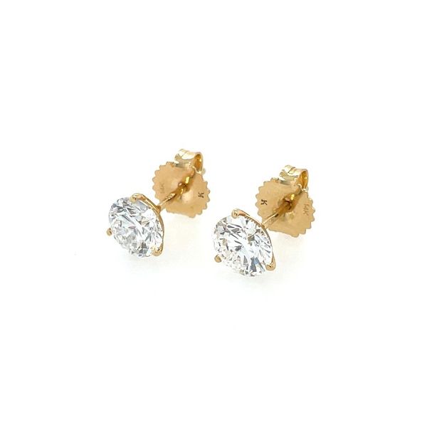14KY Gold 2.04 CTW E VVS2 Lab Grown Diamond 3 Prong Studs Image 3 Franzetti Jewelers Austin, TX