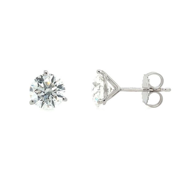 14KW Gold 3.03 CTW E VS1 Lab Grown Diamond 3 Prong Studs Franzetti Jewelers Austin, TX