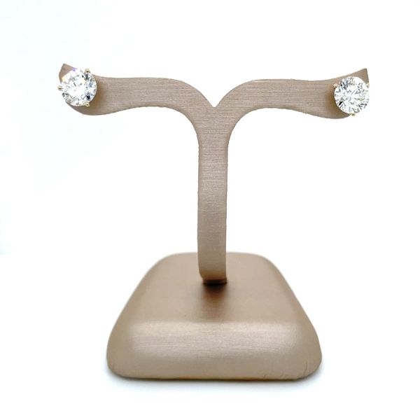 14KY Gold 3.01 CTW E VS1 Lab Grown Diamond 3 Prong Studs Image 4 Franzetti Jewelers Austin, TX