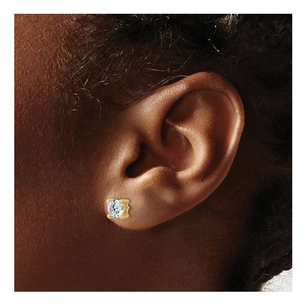 14KY Gold 1 CTW E-F VS1-VS2 Lab Grown Diamond 4 Prong Studs Image 2 Franzetti Jewelers Austin, TX