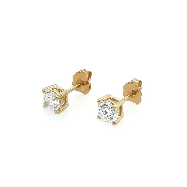 14KY Gold 1 CTW E-F VS1-VS2 Lab Grown Diamond 4 Prong Studs Image 4 Franzetti Jewelers Austin, TX