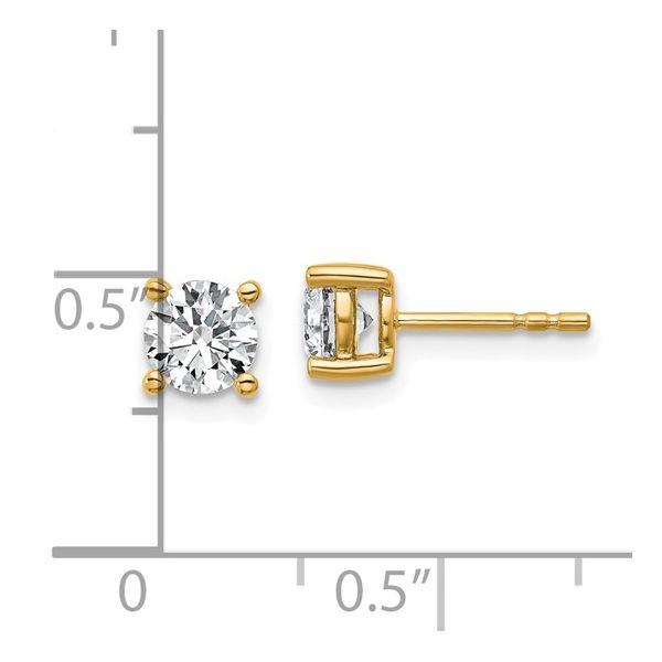 14KY Gold 1 CTW E-F VS1-VS2 Lab Grown Diamond 4 Prong Studs Image 5 Franzetti Jewelers Austin, TX