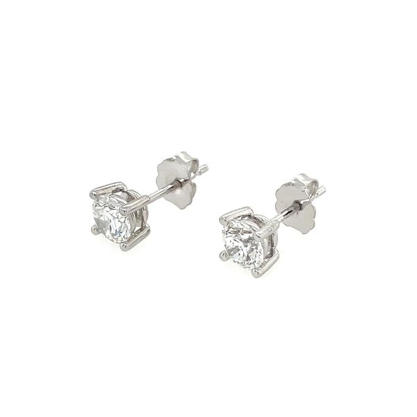 14KW Gold 1 CTW E-F VS1-VS2 Lab Grown Diamond 4 Prong Studs Image 4 Franzetti Jewelers Austin, TX