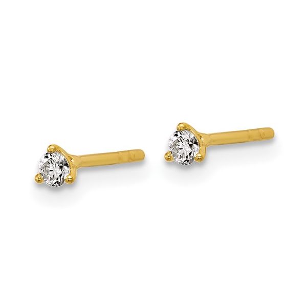 18KY Gold 1/10 CTW E-F VS1-VS2 Lab Grown Diamond 3 Prong Studs Image 2 Franzetti Jewelers Austin, TX