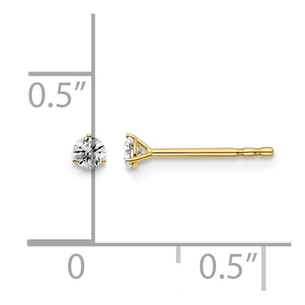 18KY Gold 1/10 CTW E-F VS1-VS2 Lab Grown Diamond 3 Prong Studs Image 4 Franzetti Jewelers Austin, TX