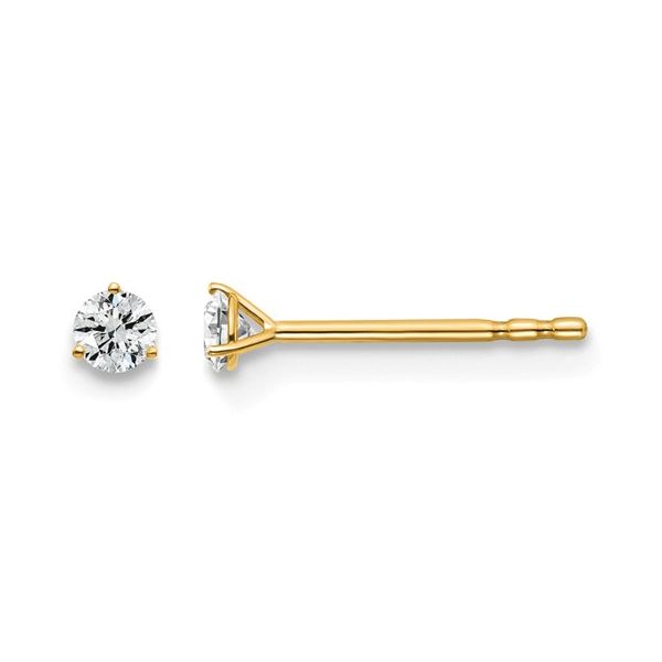 18KY Gold 1/10 CTW E-F VS1-VS2 Lab Grown Diamond 3 Prong Studs Franzetti Jewelers Austin, TX