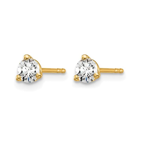 14KY Gold 3/8 CTW E-F VS1-VS2 Lab Grown Diamond 3 Prong Studs Image 3 Franzetti Jewelers Austin, TX
