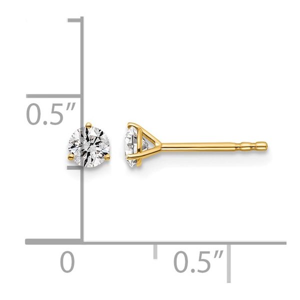 14KY Gold 3/8 CTW E-F VS1-VS2 Lab Grown Diamond 3 Prong Studs Image 4 Franzetti Jewelers Austin, TX
