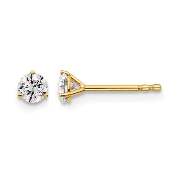 14KY Gold 3/8 CTW E-F VS1-VS2 Lab Grown Diamond 3 Prong Studs Franzetti Jewelers Austin, TX