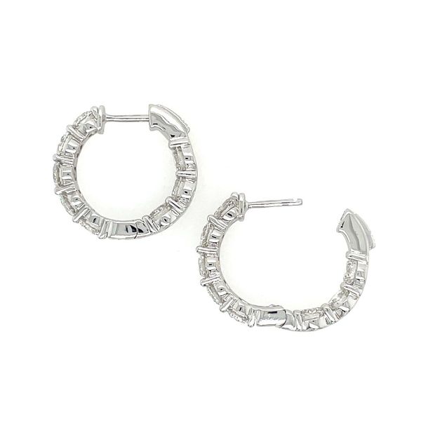 14KW Gold 21.5 mm Inside-Outside Round Lab Diamond Hoop Earrings 5 CTW Image 3 Franzetti Jewelers Austin, TX