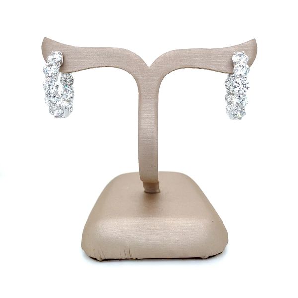 14KW Gold 21.5 mm Inside-Outside Round Lab Diamond Hoop Earrings 5 CTW Image 5 Franzetti Jewelers Austin, TX