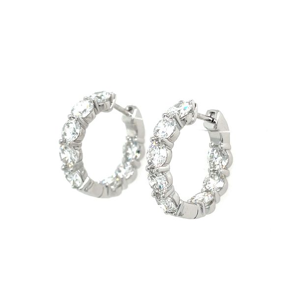14KW Gold 21.5 mm Inside-Outside Round Lab Diamond Hoop Earrings 5 CTW Franzetti Jewelers Austin, TX