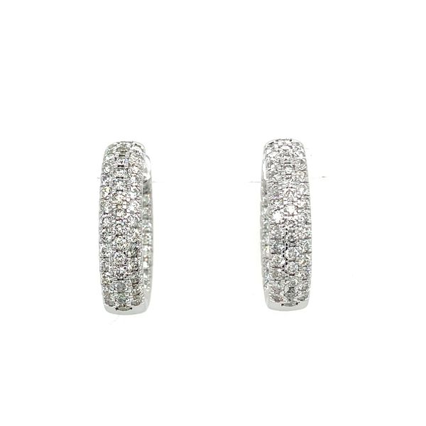 14KW Gold 20 x 16 mm Inside-Outside Pavé Lab Diamond Hoop Earrings 1.75 CTW Image 3 Franzetti Jewelers Austin, TX