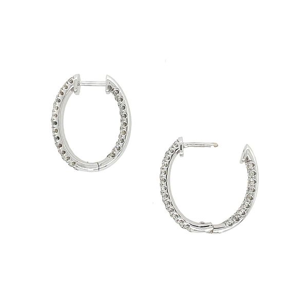 14KW Gold 20 x 16 mm Inside-Outside Pavé Lab Diamond Hoop Earrings 1.75 CTW Image 4 Franzetti Jewelers Austin, TX