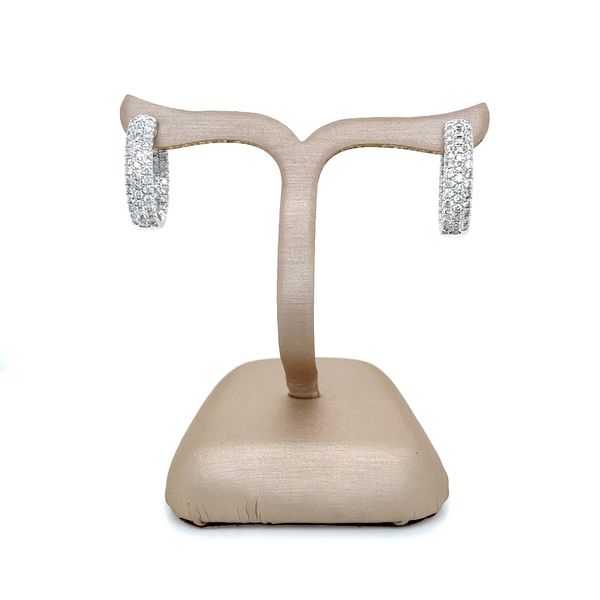 14KW Gold 20 x 16 mm Inside-Outside Pavé Lab Diamond Hoop Earrings 1.75 CTW Image 5 Franzetti Jewelers Austin, TX