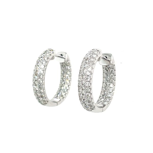 14KW Gold 20 x 16 mm Inside-Outside Pavé Lab Diamond Hoop Earrings 1.75 CTW Franzetti Jewelers Austin, TX