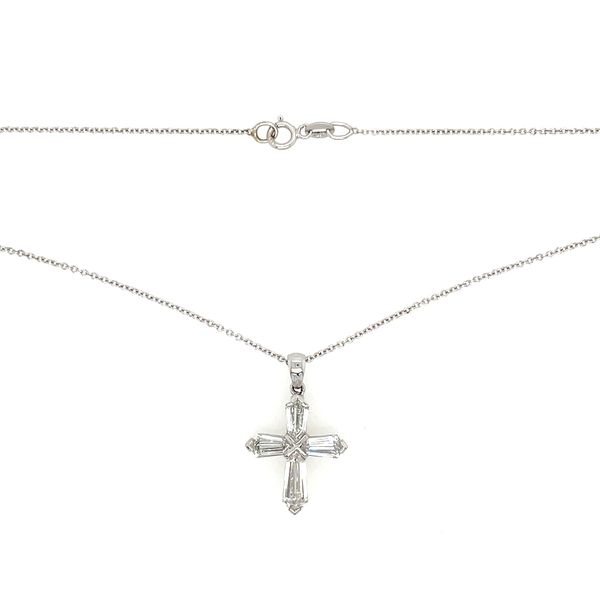 14KW Lab Grown Diamond Cross Pendant with 16
