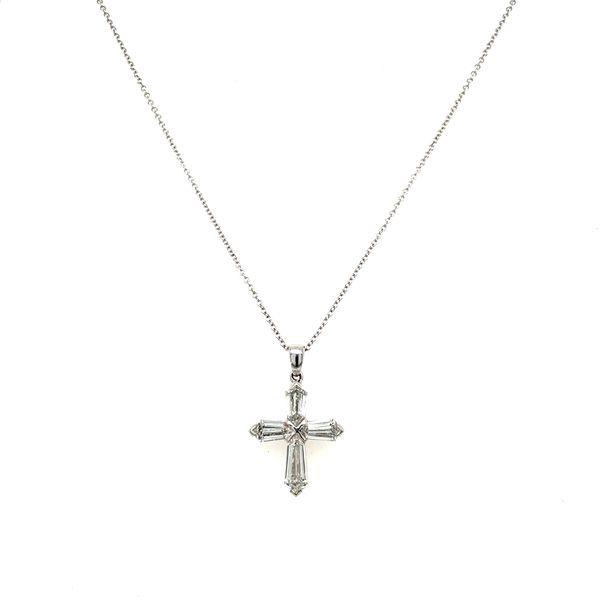 14KW Lab Grown Diamond Cross Pendant with 16