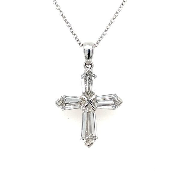 14KW Lab Grown Diamond Cross Pendant with 16