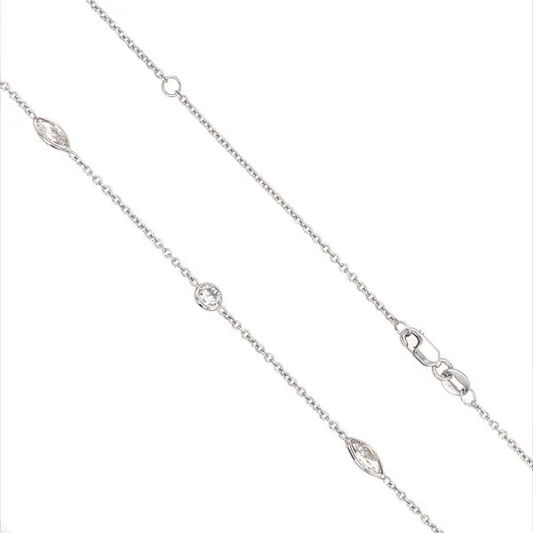 14KW Gold 7 Multi-Shape Lab Diamond Station Necklace 2.48 CTW - 18