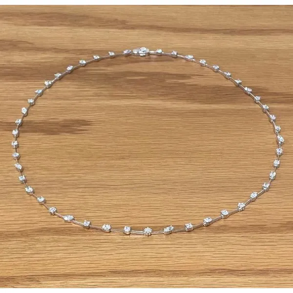 14KW Gold Fancy Shape Lab Diamond Wire Necklace 5.43 CTW - 18