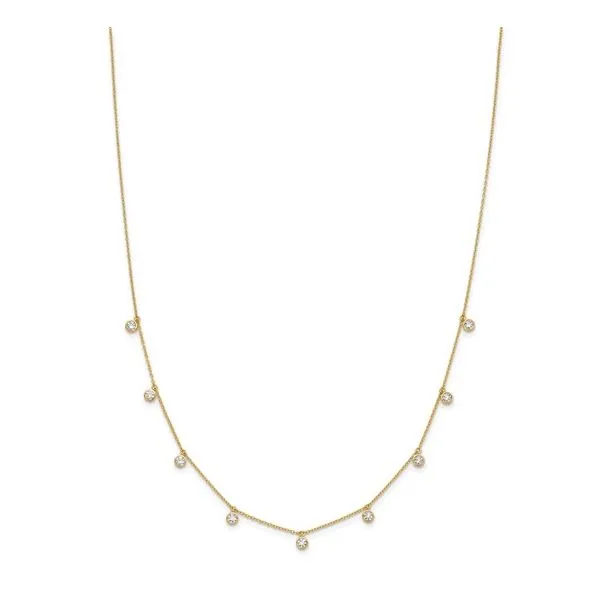 14KY Gold Lab Diamond 9 Dangle Station Necklace 1.17 CTW - 18