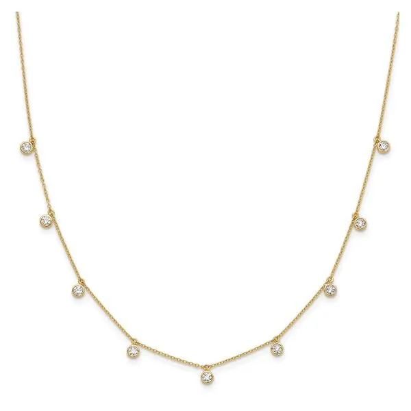 14KY Gold Lab Diamond 9 Dangle Station Necklace 1.17 CTW - 18