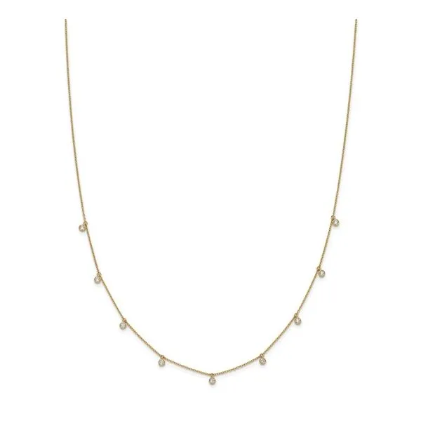 14KY Gold Lab Diamond 9 Dangle Station Necklace 0.59 CTW - 18