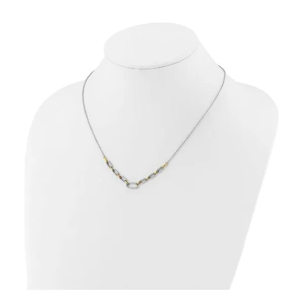 14K Two-tone Gold Lab Diamond Fancy Link Necklace 1/2 CTW - 18