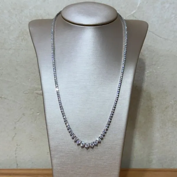 14KW Gold Lab Diamond Riviera Necklace 8 CTW - 17