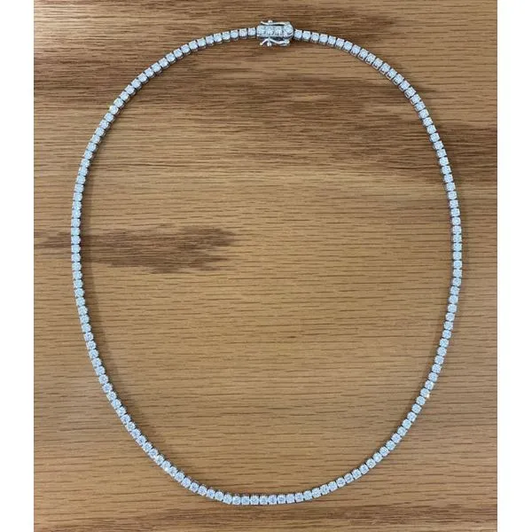 14KW Gold Lab Diamond In Line Tennis Necklace 10.05 CTW - 16