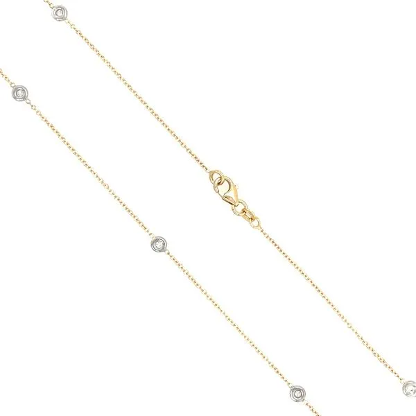 18K Two-Tone Gold Lab Diamond Station Necklace 1/6 CTW - 18