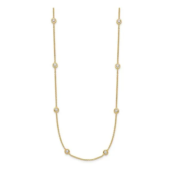 14KY Gold Lab Grown Diamond Station Necklace 1 CTW - 18