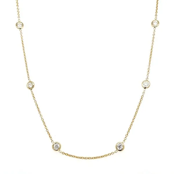 14KY Gold Lab Grown Diamond Station Necklace 1 CTW - 18