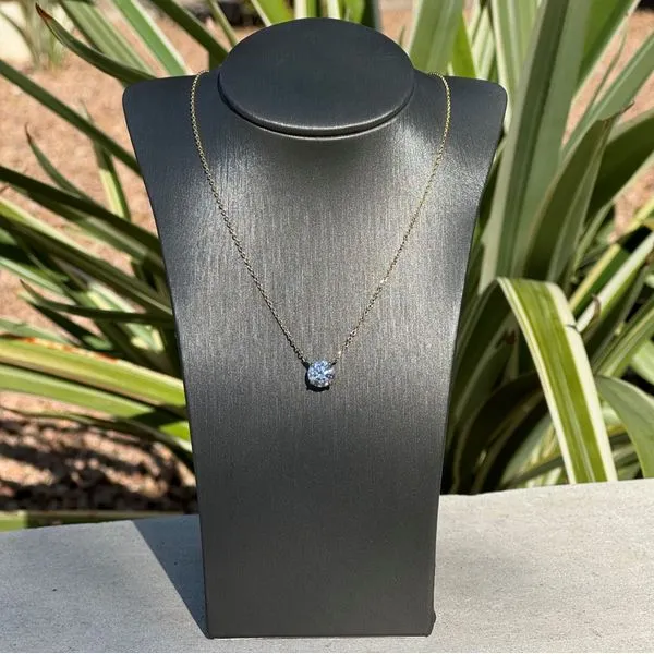 14KY Necklace with 1.01 Ct Round Lab Grown Diamond Solitaire Pendant - 18