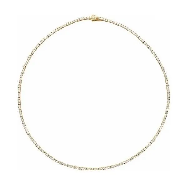 14KY Gold Lab Grown Diamond Tennis Necklace 5 7/8 CTW - 16