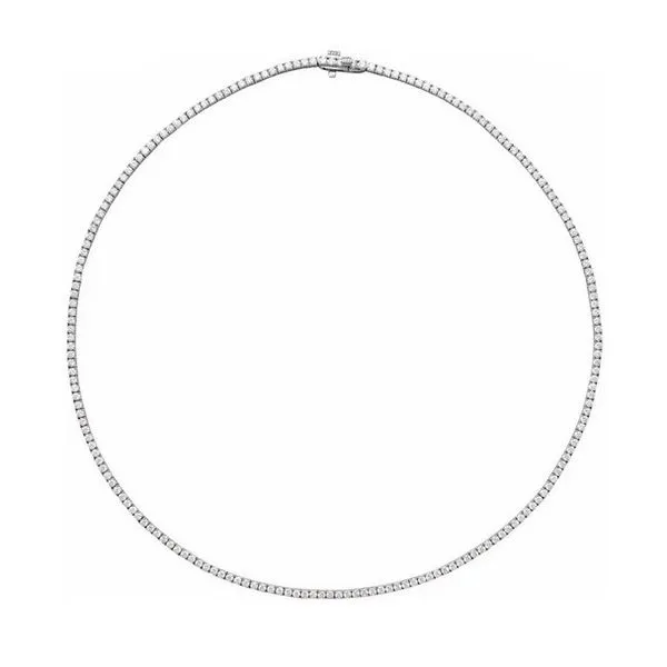 14KW Gold Lab Grown Diamond Tennis Necklace 5 7/8 CTW - 16