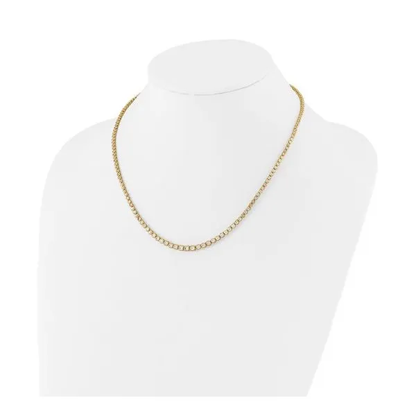 14KY Gold Lab Grown Diamond Graduated Bezel Set Necklace 3 CTW - 16