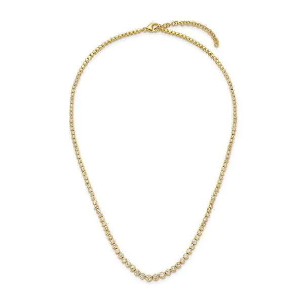 14KY Gold Lab Grown Diamond Graduated Bezel Set Necklace 3 CTW - 16